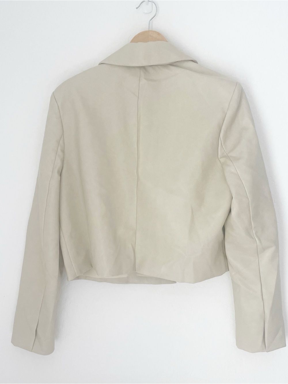 Avec Les Filles light cream cropped double-breasted blazer size large - Picture 5 of 5